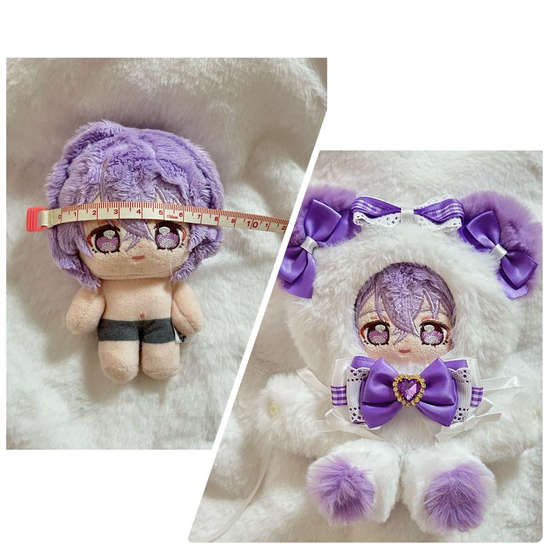 1人用クッション付き、持てるよ くまさん.12〜14cm/紫色❤︎お座りぬい服