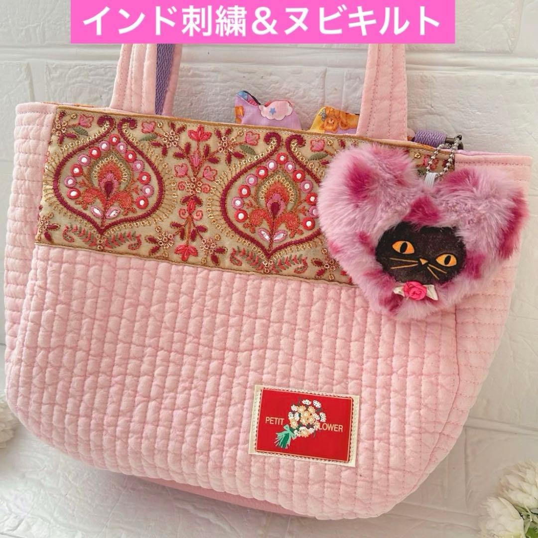 ゆ*ん様 親子黒猫バミちゃん　ヌビ＆インド刺繍　コヤンイサムチョン　ころりんトー