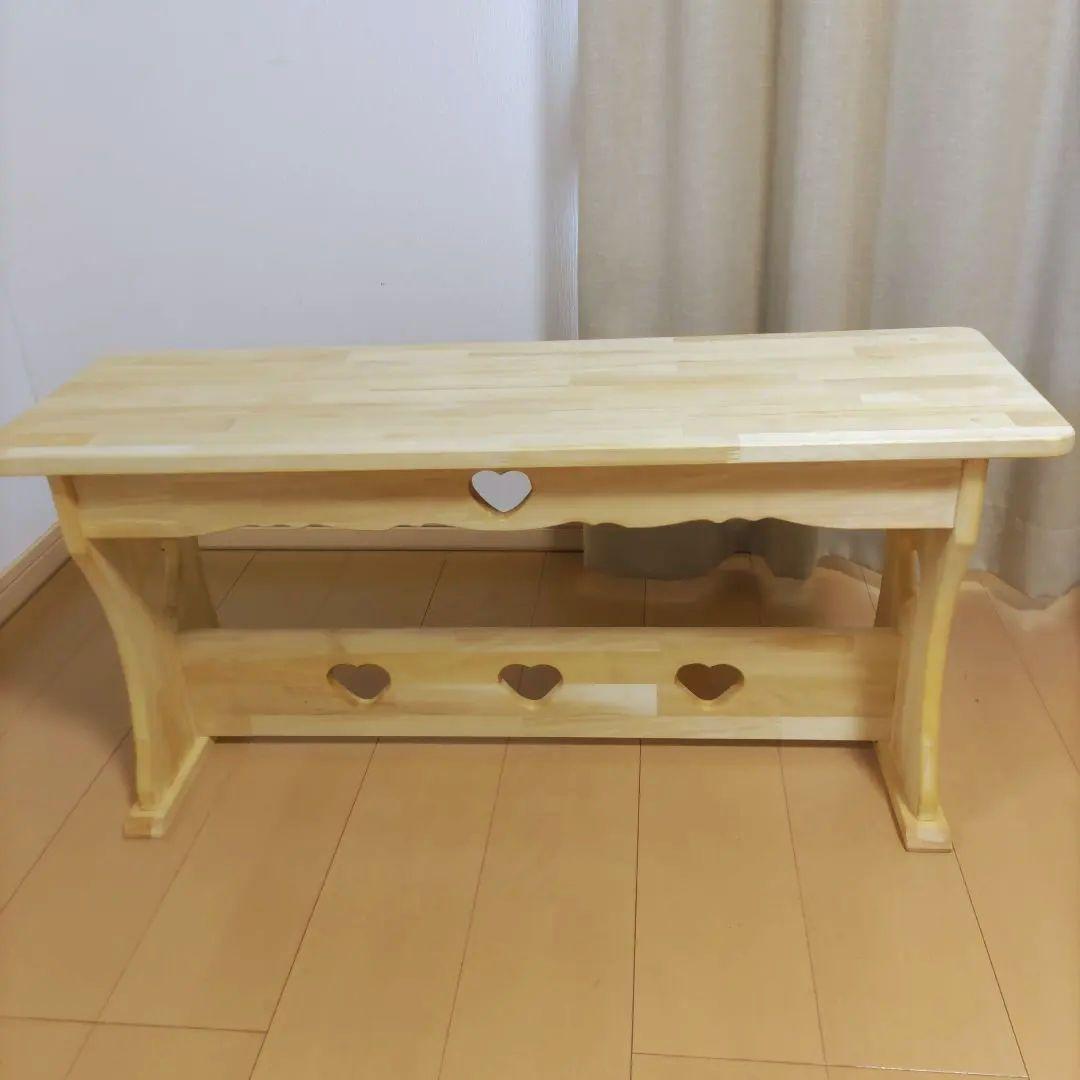 カントリー家具　ベンチ　チェア　長椅子　ハート　木製　ハンドメイド　幅93cm