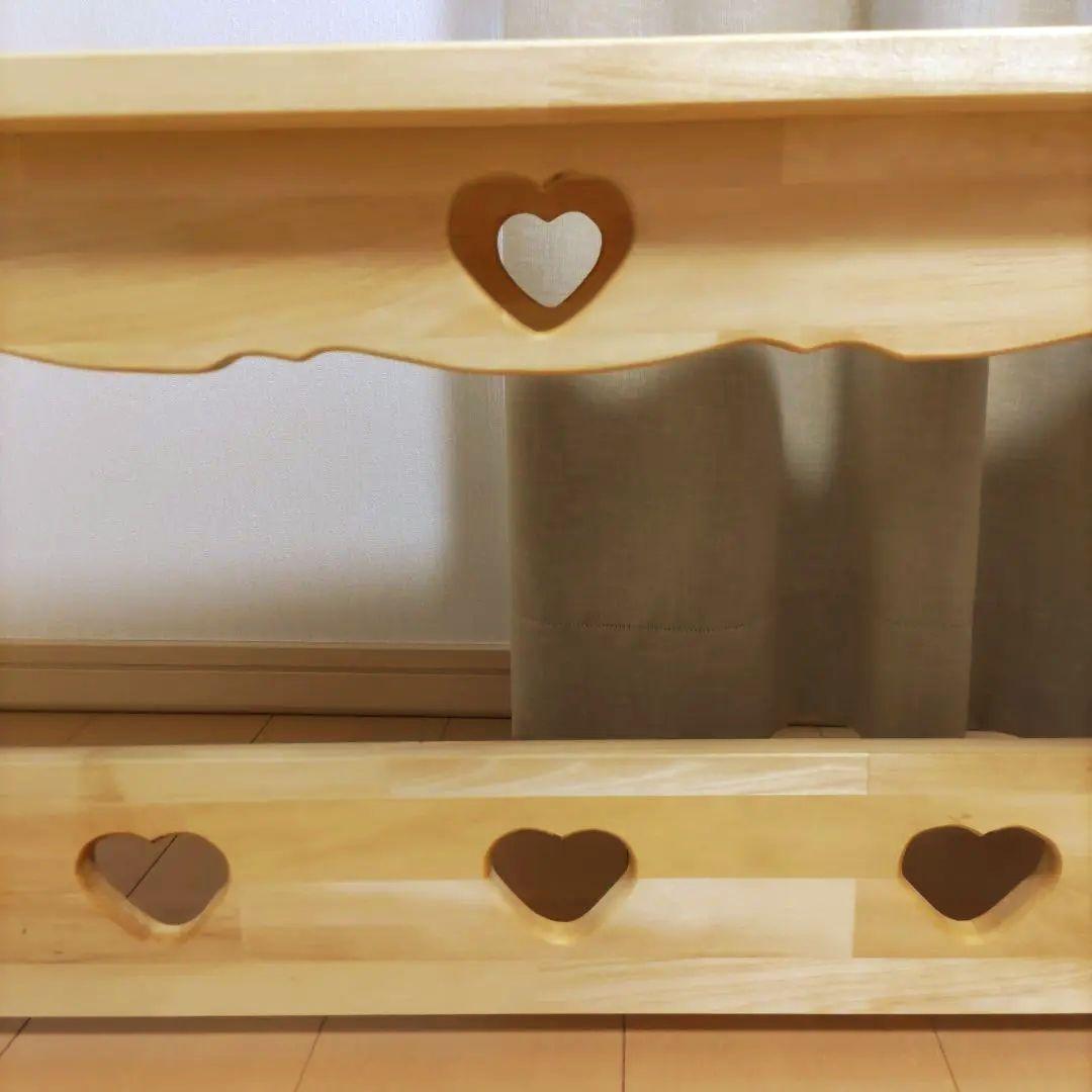 カントリー家具　ベンチ　チェア　長椅子　ハート　木製　ハンドメイド　幅93cm