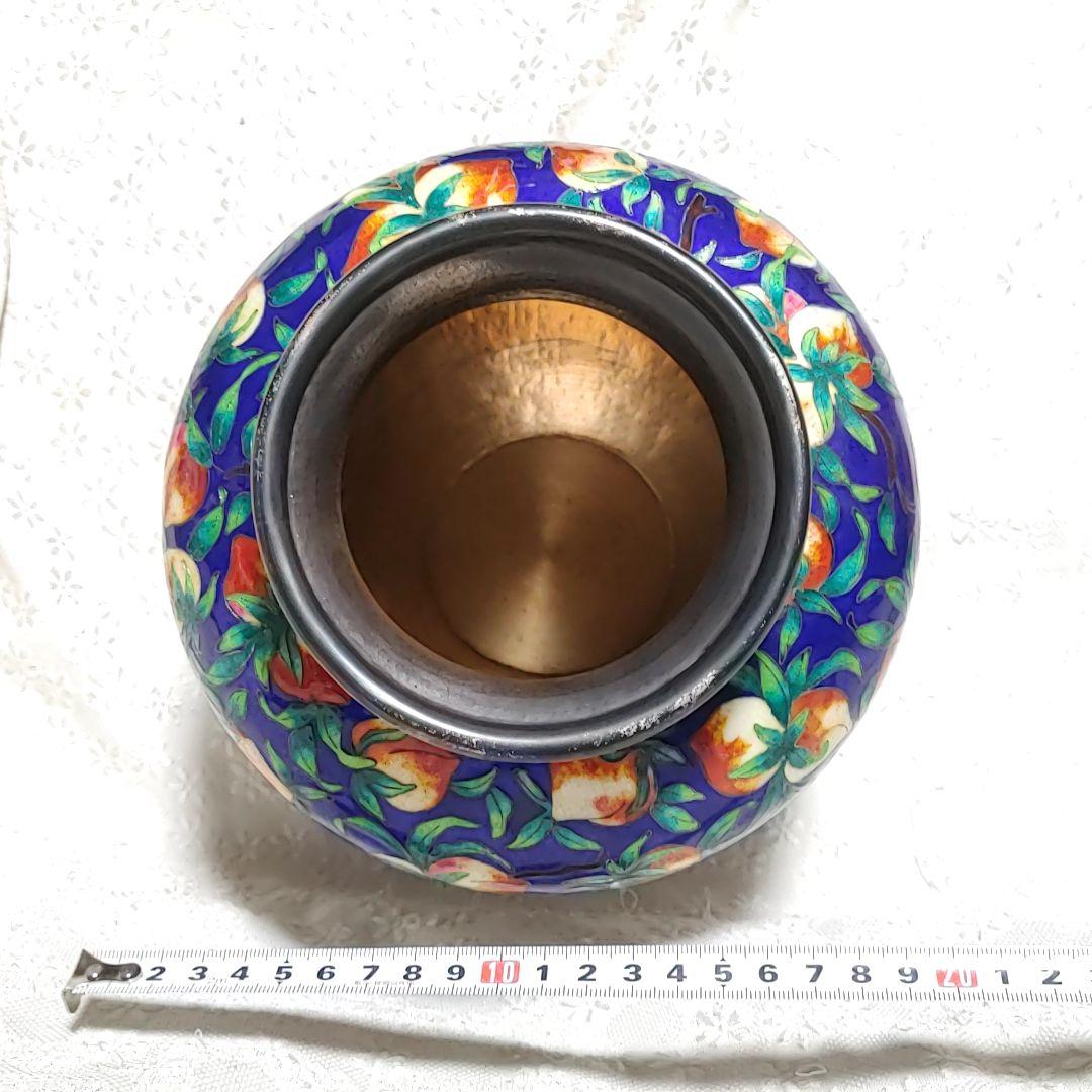 1.3kg 純銀　シルバー98%　SILVER 七宝焼　銀壺　ロッテホテル　花器
