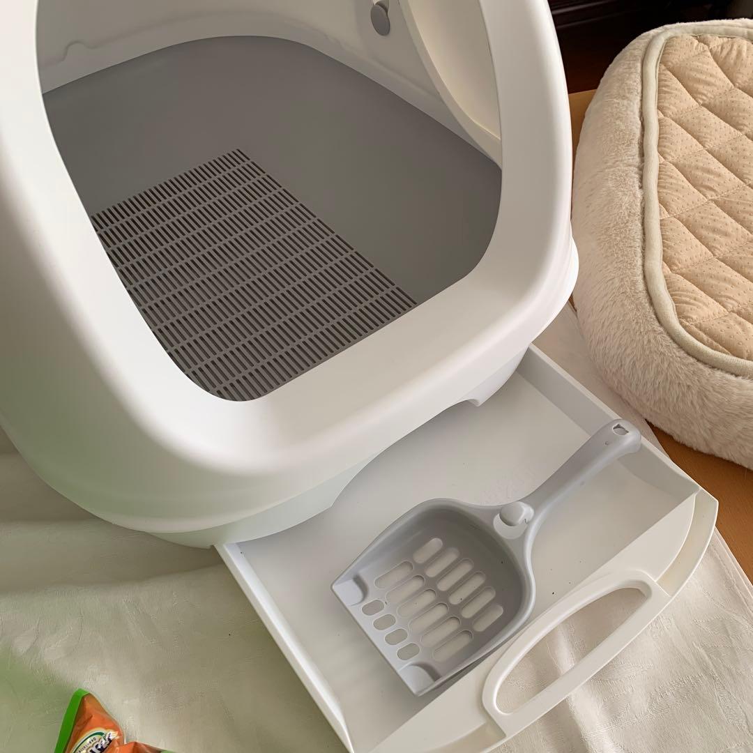 ユニチャーム猫デオトイレフード付き本体セット 消臭抗菌サンドシートとベッドの5点