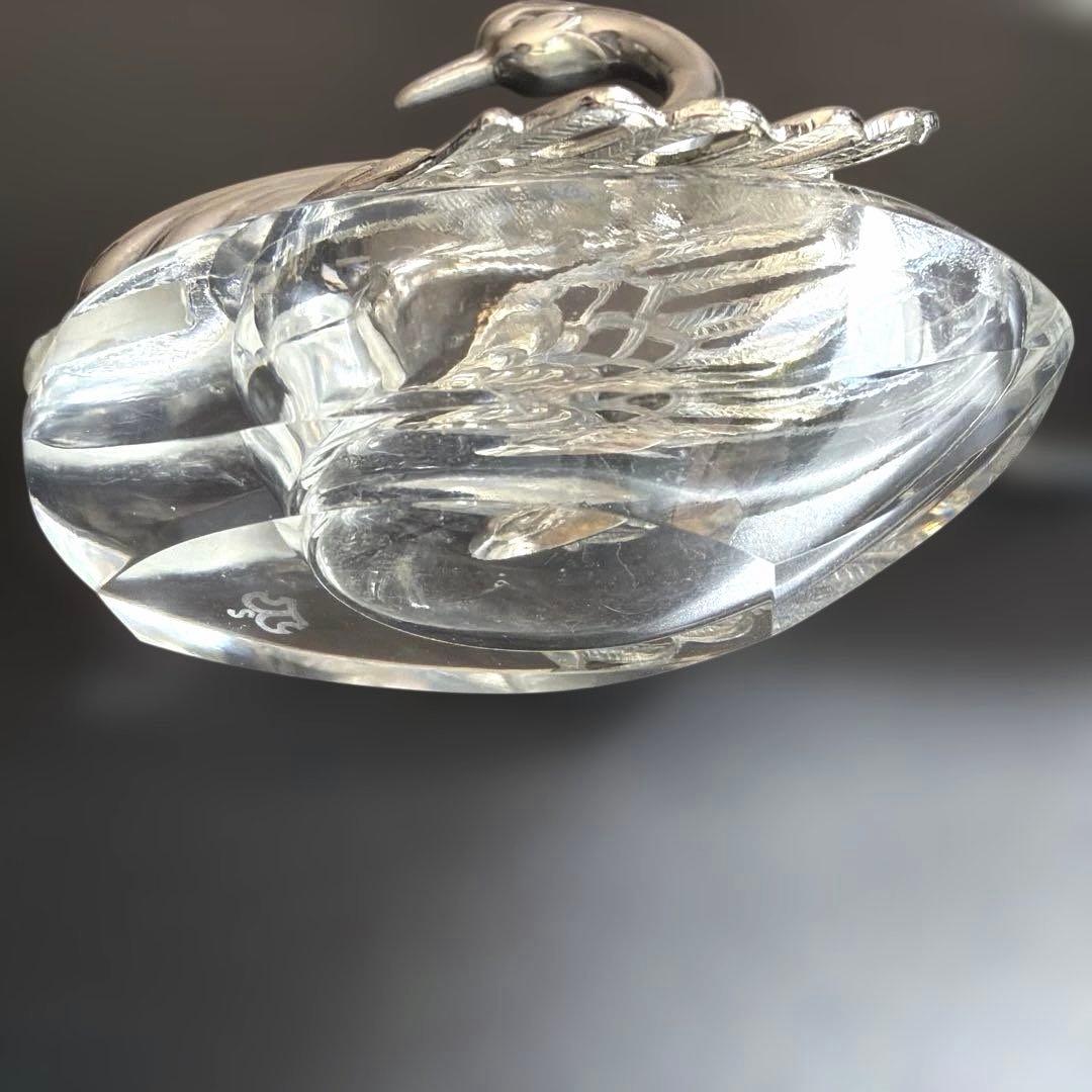 ヴィンテージ銀製 スワン 小物入れ　silver刻印有　小さじ付き