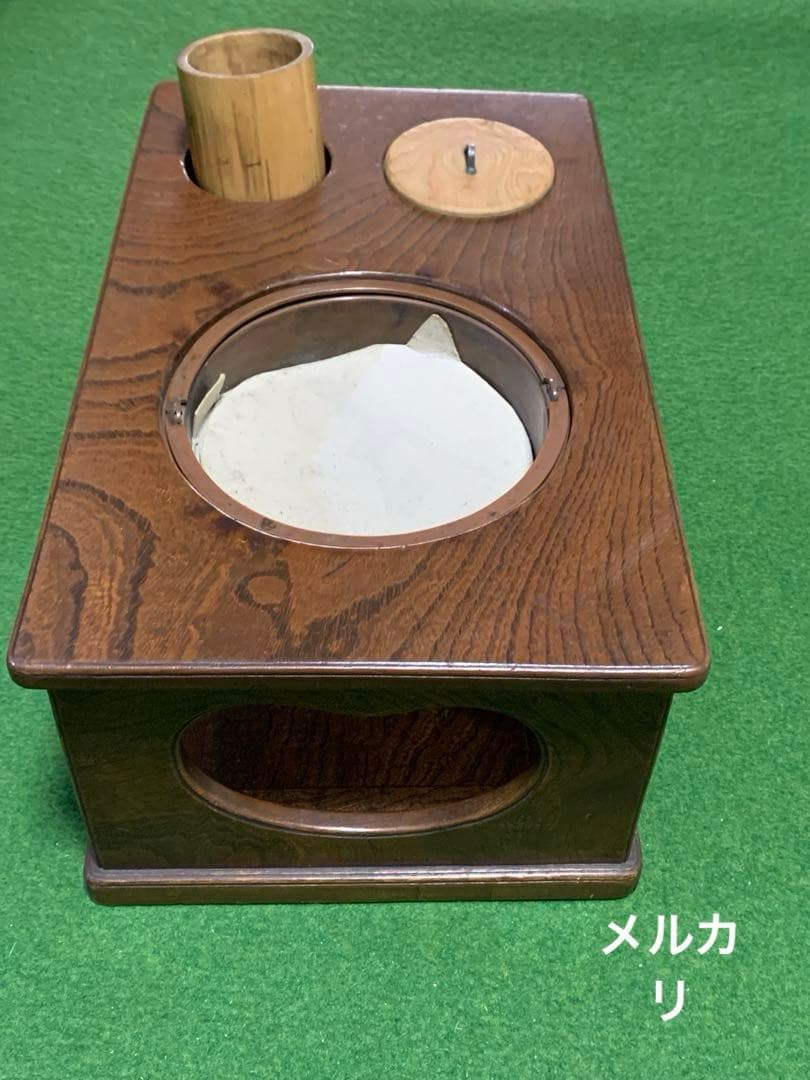 煙草盆　火鉢灰入り　引出し付　 荷具送料込