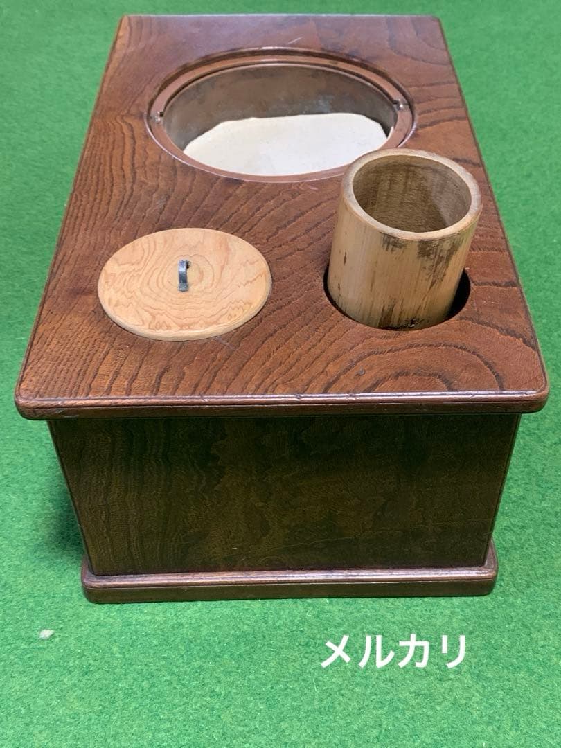 煙草盆　火鉢灰入り　引出し付　 荷具送料込