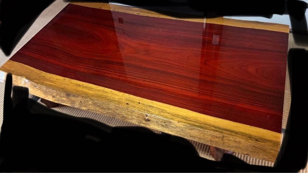 座卓　一枚板　銘木 アフリカ紫檀　ローテーブル150cm 90cm5cm