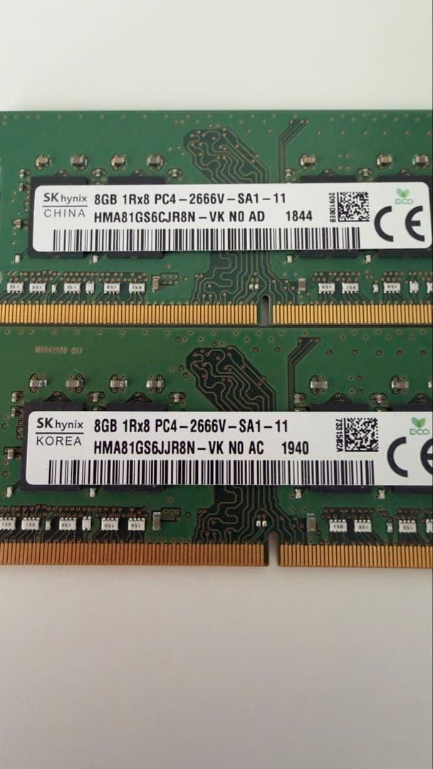 SK hynix (8GBx2)DDR4 メモリ 2666MHz 16GB