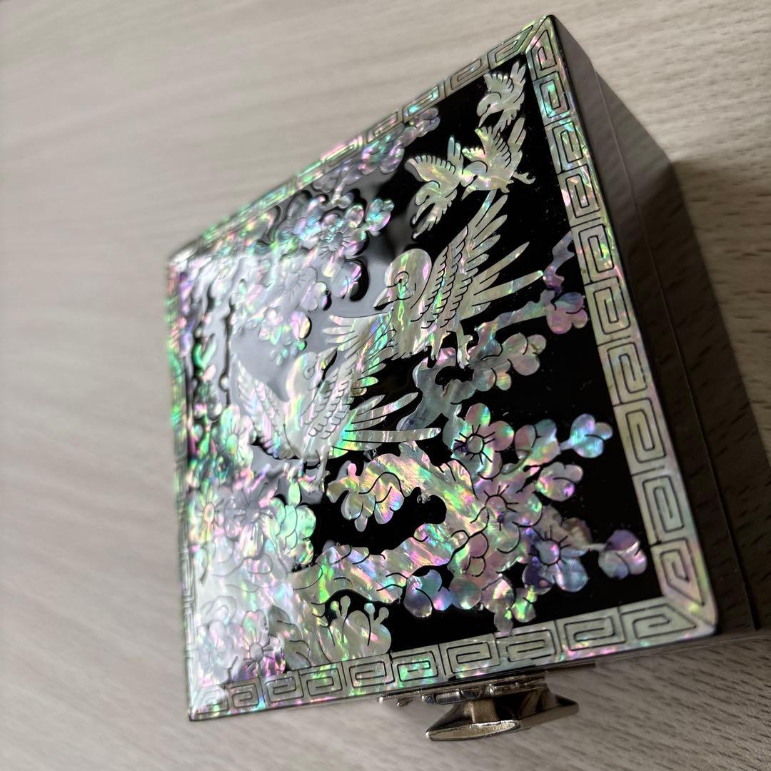 螺鈿細工　小物入れ　アクセサリーケース　鳥柄