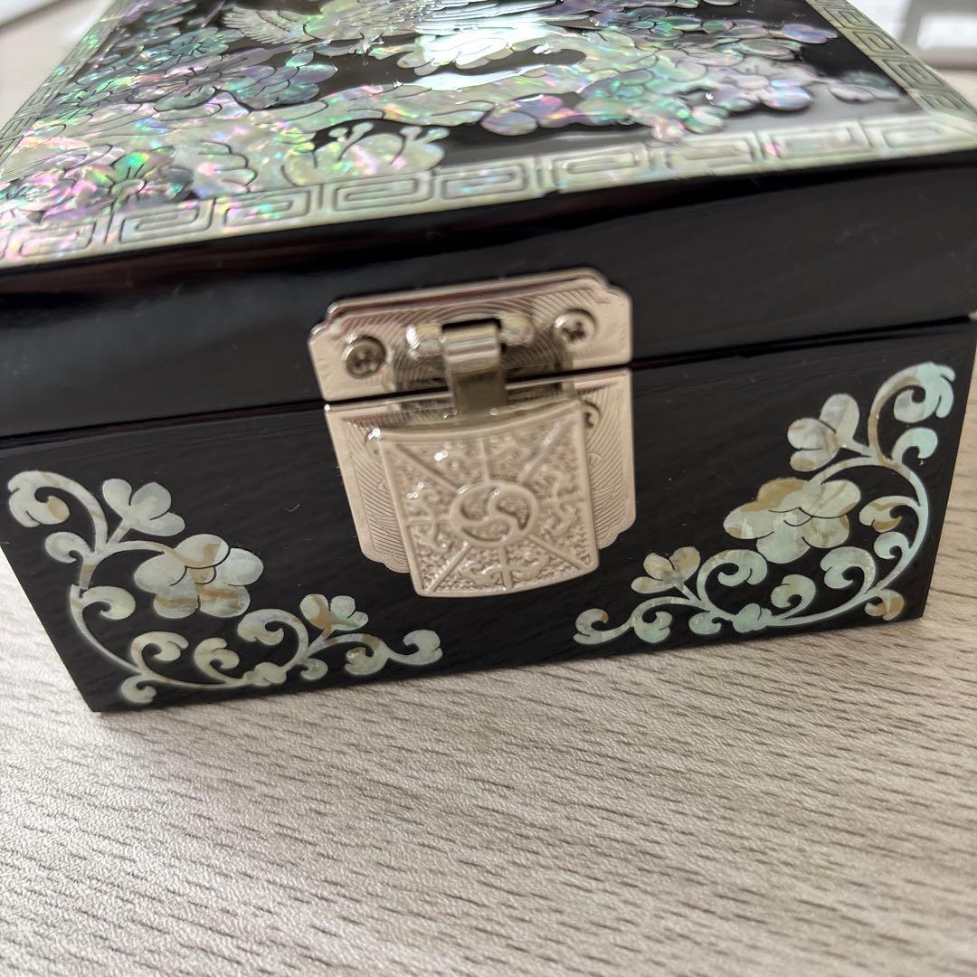 螺鈿細工　小物入れ　アクセサリーケース　鳥柄