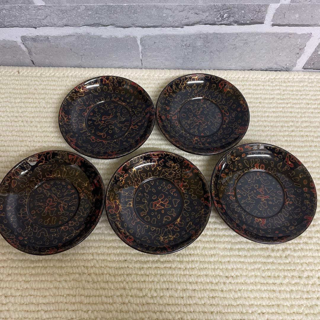 【高級漆器】津軽塗 茶器セット（茶櫃・茶筒・茶托・茶さじ・菓子皿）