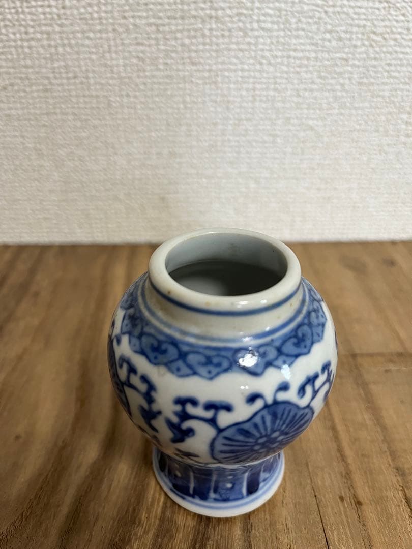 中国美術　青花　染付　小壺茶道具唐物　時代物木箱付き