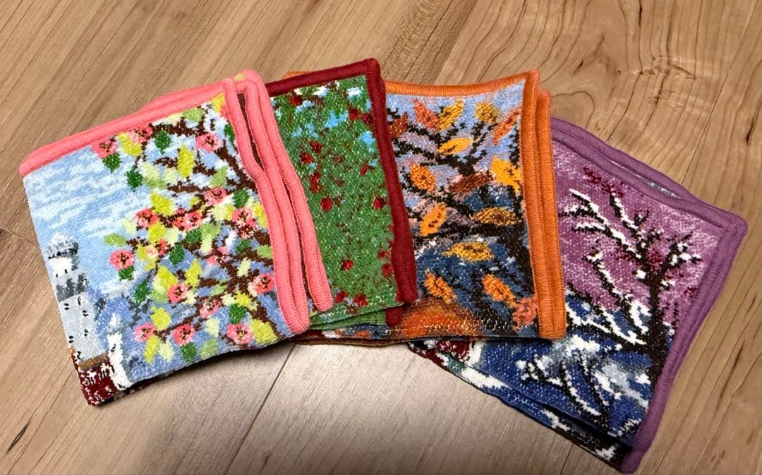 【値下げ】フェイラー　四季タオルハンカチ４枚セット