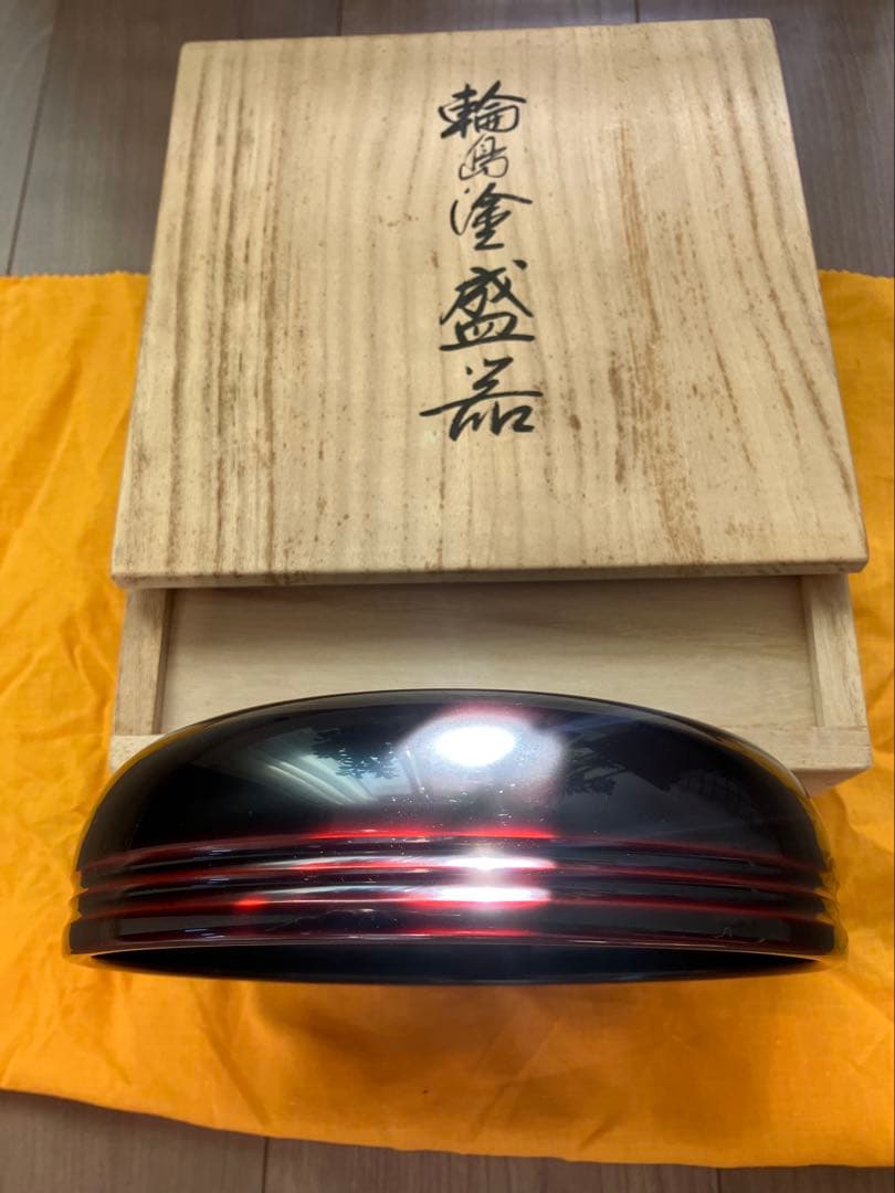【未使用】美品　輪島塗　 盛器　菓子器　19cm　天然木　漆塗　茶道具