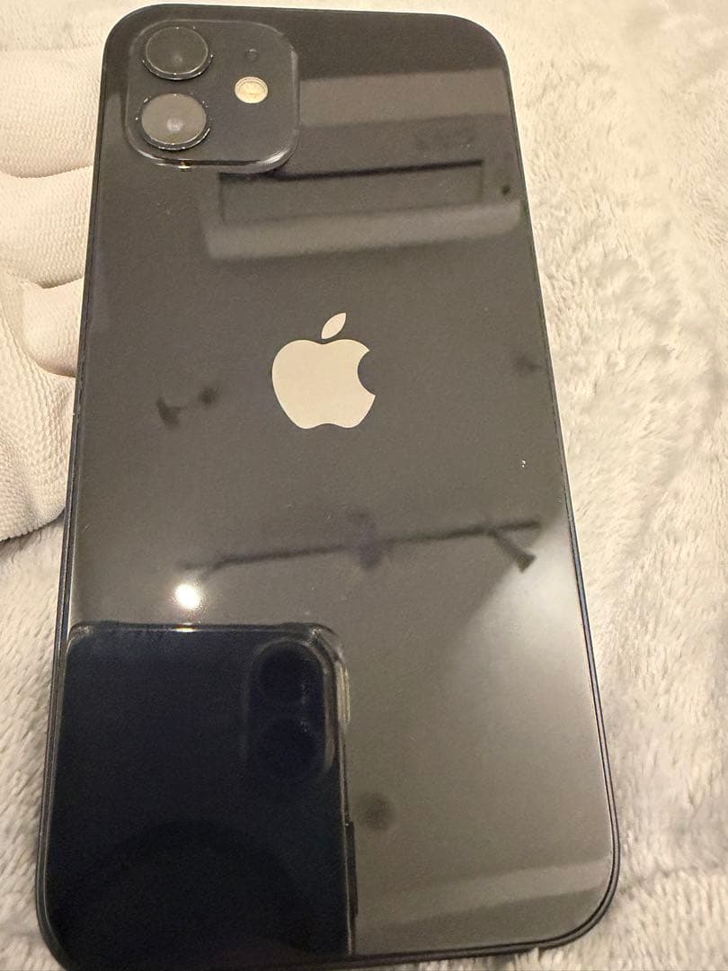 iPhone12 128GB ブラック SIMフリー 付属品有 画面一部ダメージ