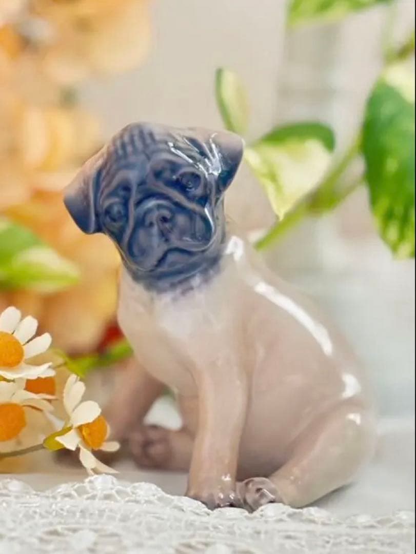 ロイヤルコペンハーゲン　フィギュリン　パグ　犬　置物　いぬ　アンティーク