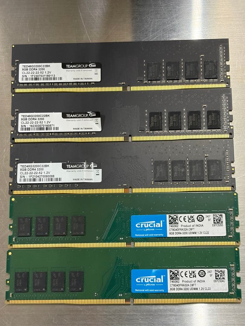 8GB DDR4-3200 デスクトップ用 メモリー 10枚 計80GB