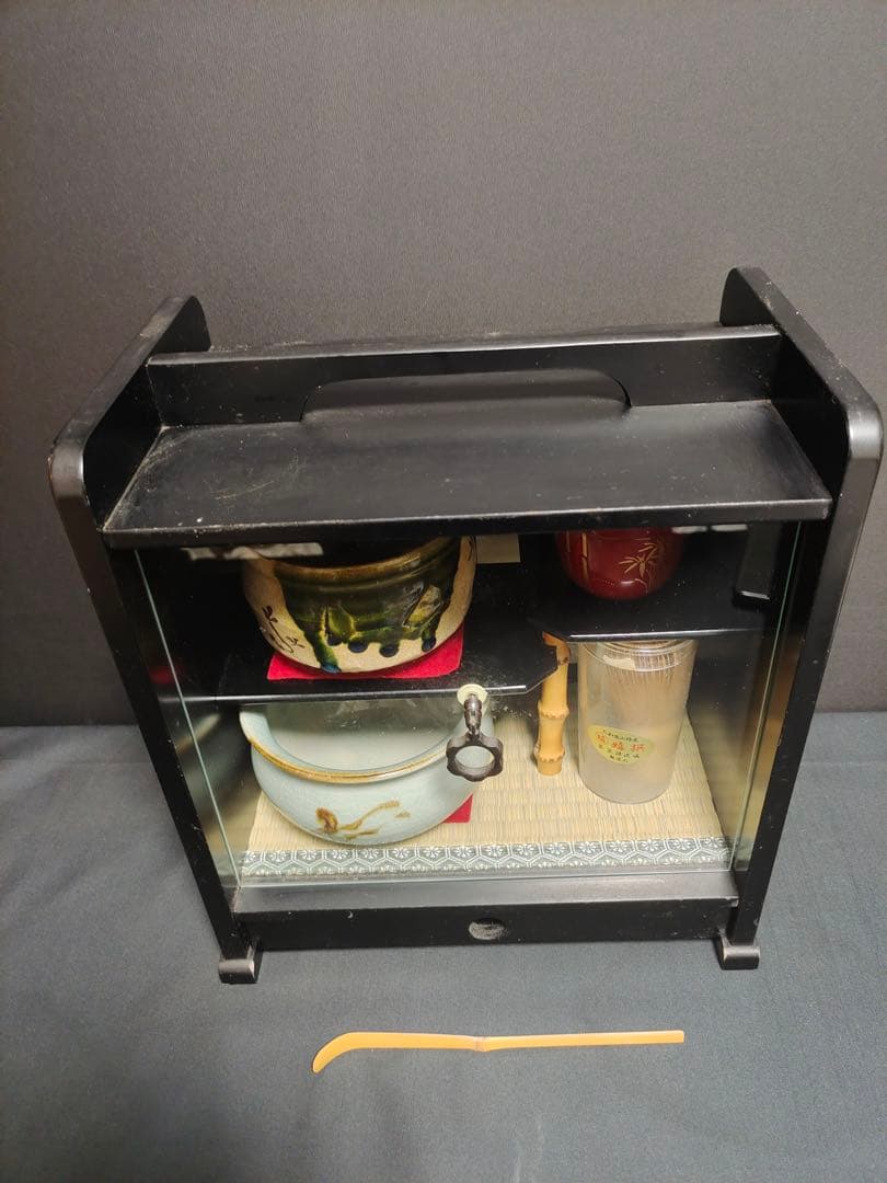 短冊箱 茶道具 お稽古 お点前 茶器セット 茶杓 茶筅 棗 茶碗 建水