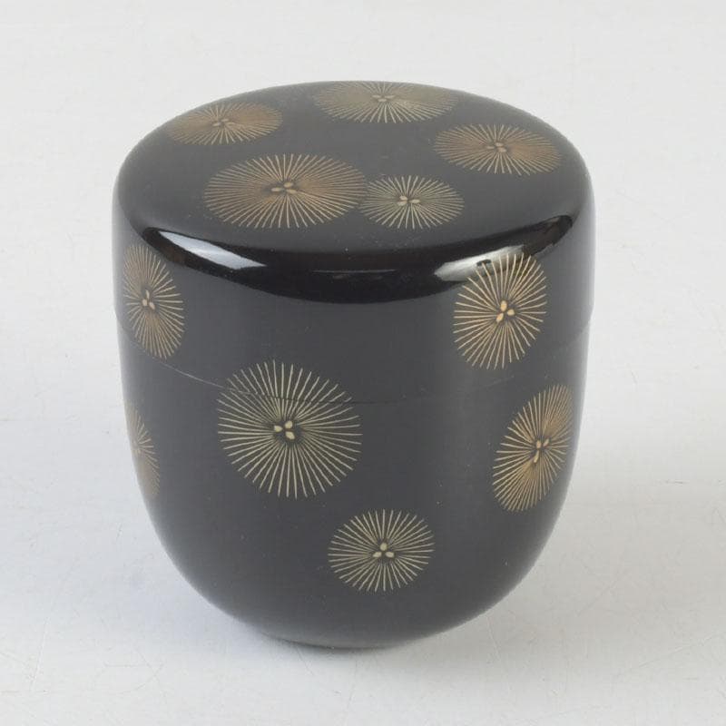茶道具　漆塗　博堂造　松蒔絵　棗　共箱　V　9934