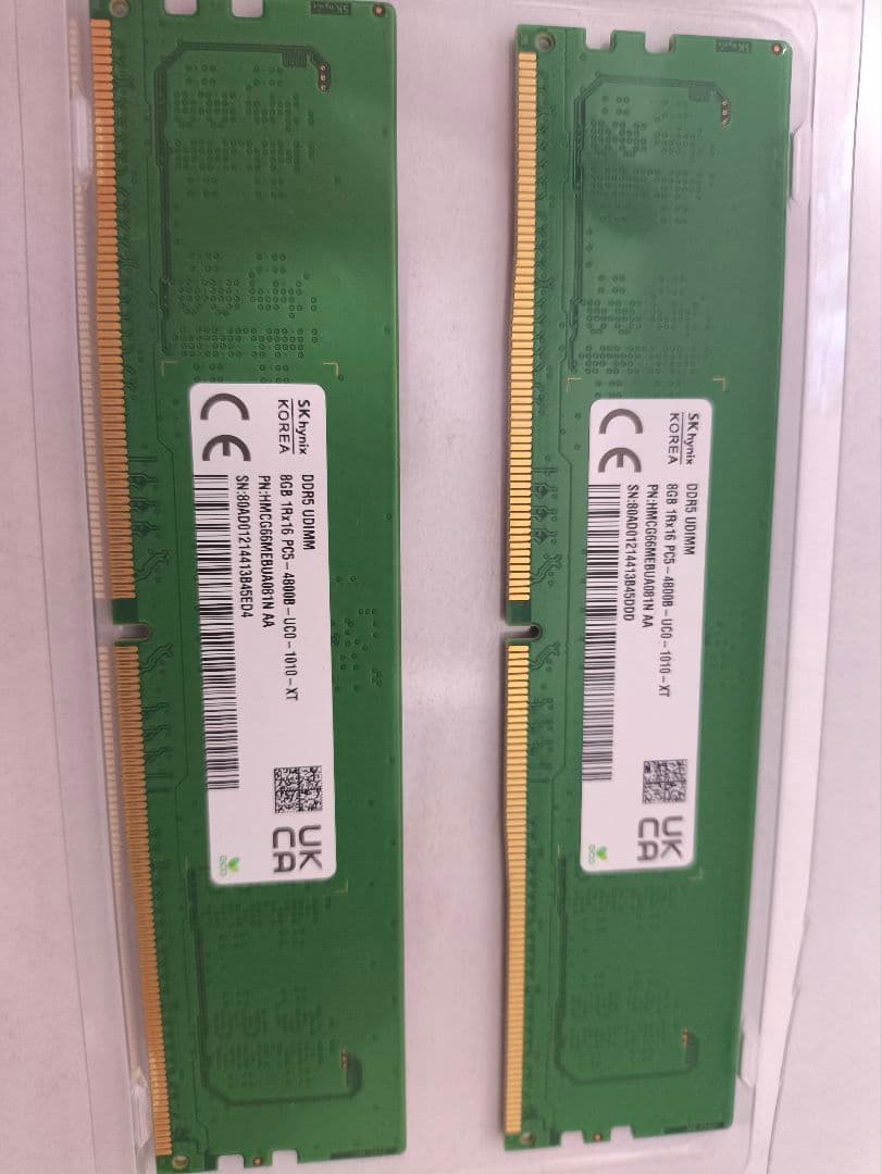 8GB DDR5メモリ PC5-4800B 2枚　16GB