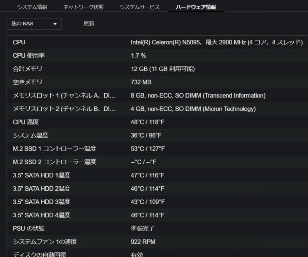 QNAP TS-464 メモリ12GB + Coral TPU×2搭載！