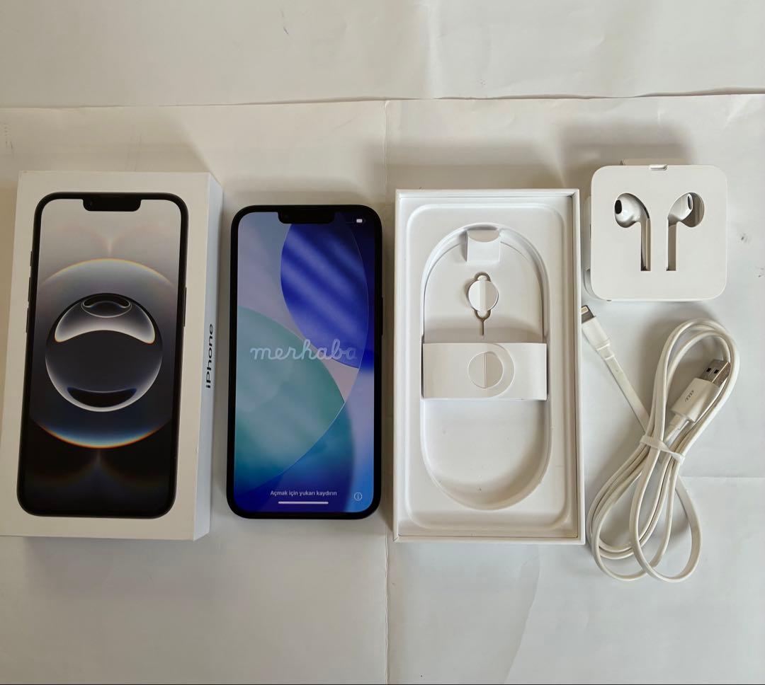 Apple iPhone 14 ブラック 新品イヤフォン・充電コード　95%