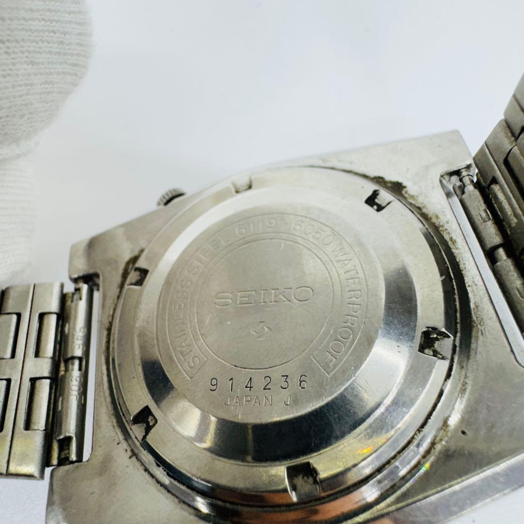 ✨SEIKO✨セイコー5✨6119-6050✨スポーツ✨ブラック文字盤✨腕時計✨