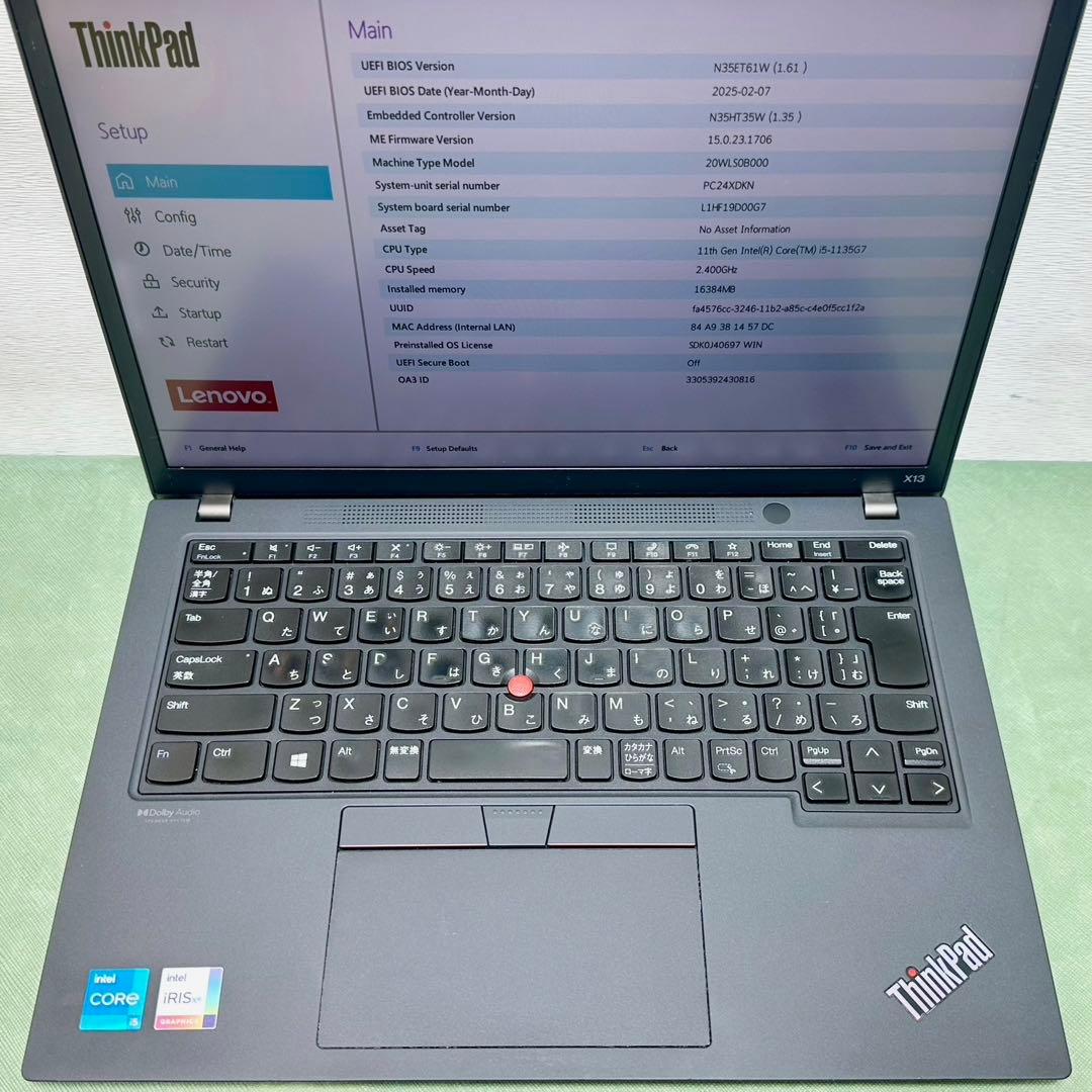Windowsノート本体 Lenovo ThinkPad X13 Gen2 i5-1135G7