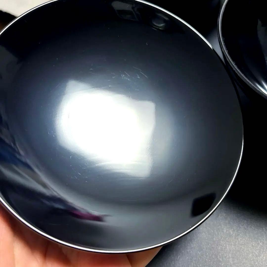 【越前漆器　御吸物×5客】天然木製　根引き松　蒔絵　黒塗