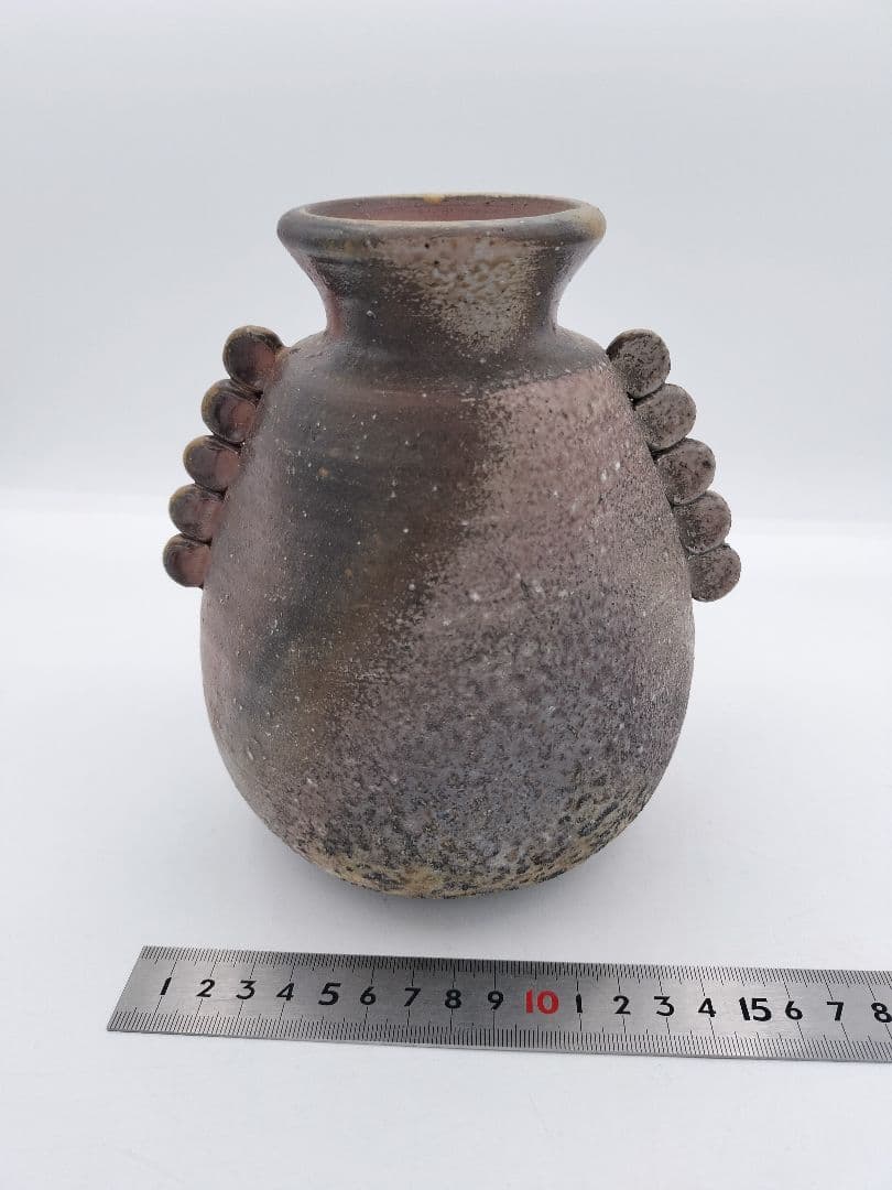 c272【新品・未使用】花入 備前 舟虫 木村陶峰 木箱 茶道具