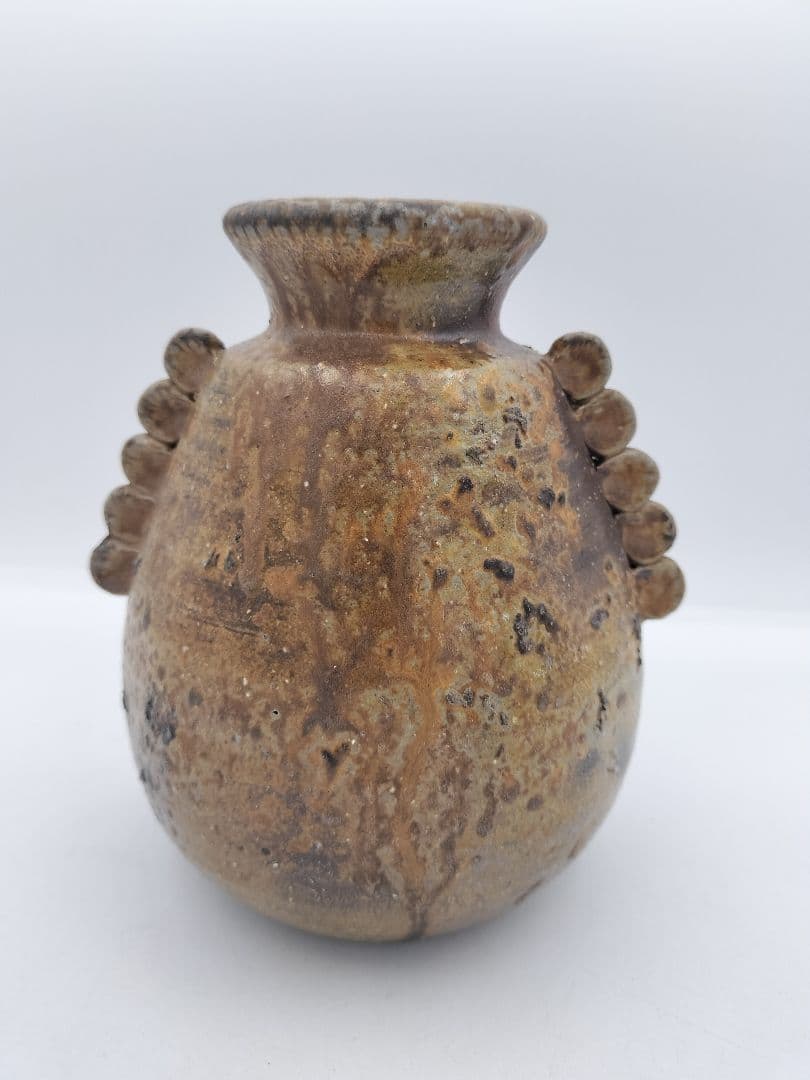 c272【新品・未使用】花入 備前 舟虫 木村陶峰 木箱 茶道具