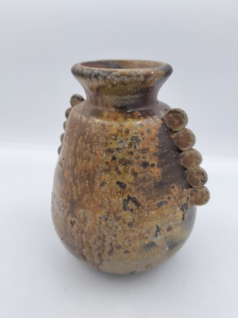 c272【新品・未使用】花入 備前 舟虫 木村陶峰 木箱 茶道具
