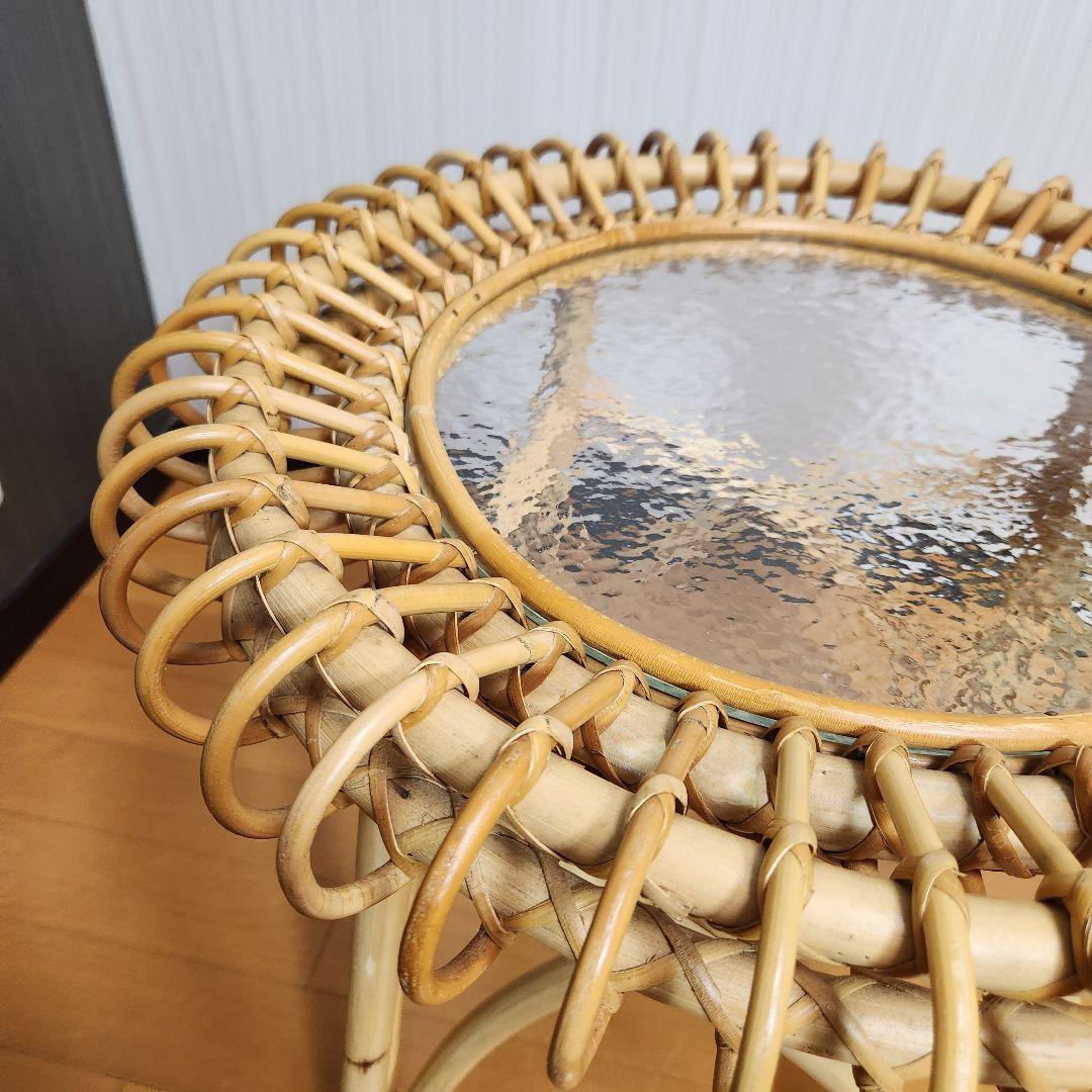 【新品5万】KIBIROI TORTA サイドテーブル ラタン家具