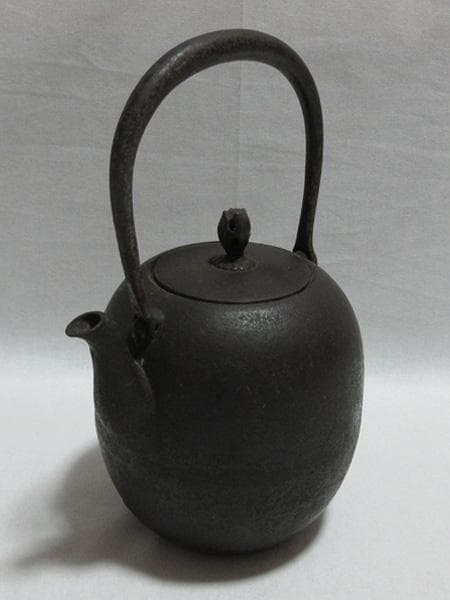 珍品楕円形南部鉄器鉄瓶ヤカンやかんケトル昭和レトロ骨董品アンティークヴィンテージ