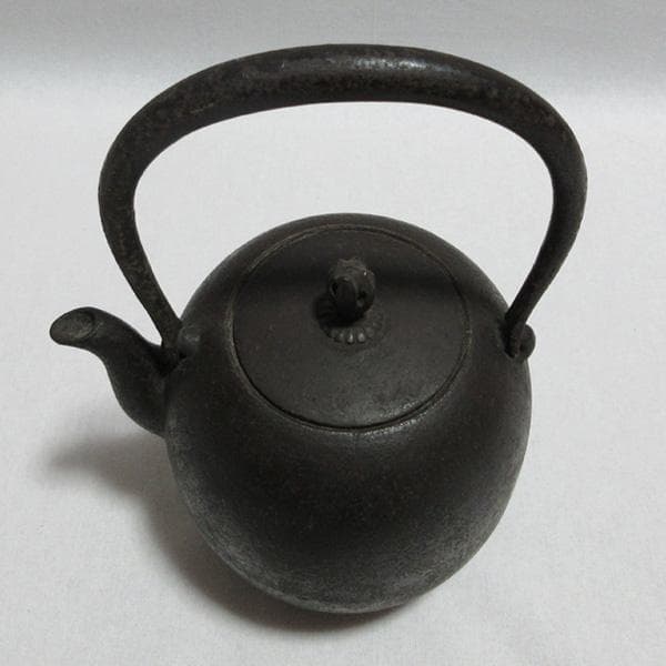 珍品楕円形南部鉄器鉄瓶ヤカンやかんケトル昭和レトロ骨董品アンティークヴィンテージ