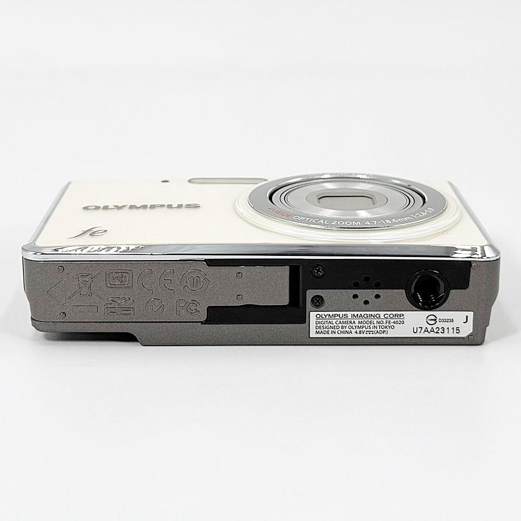 オリンパス FE-4020 パールホワイト コンデジ カメラ 中古