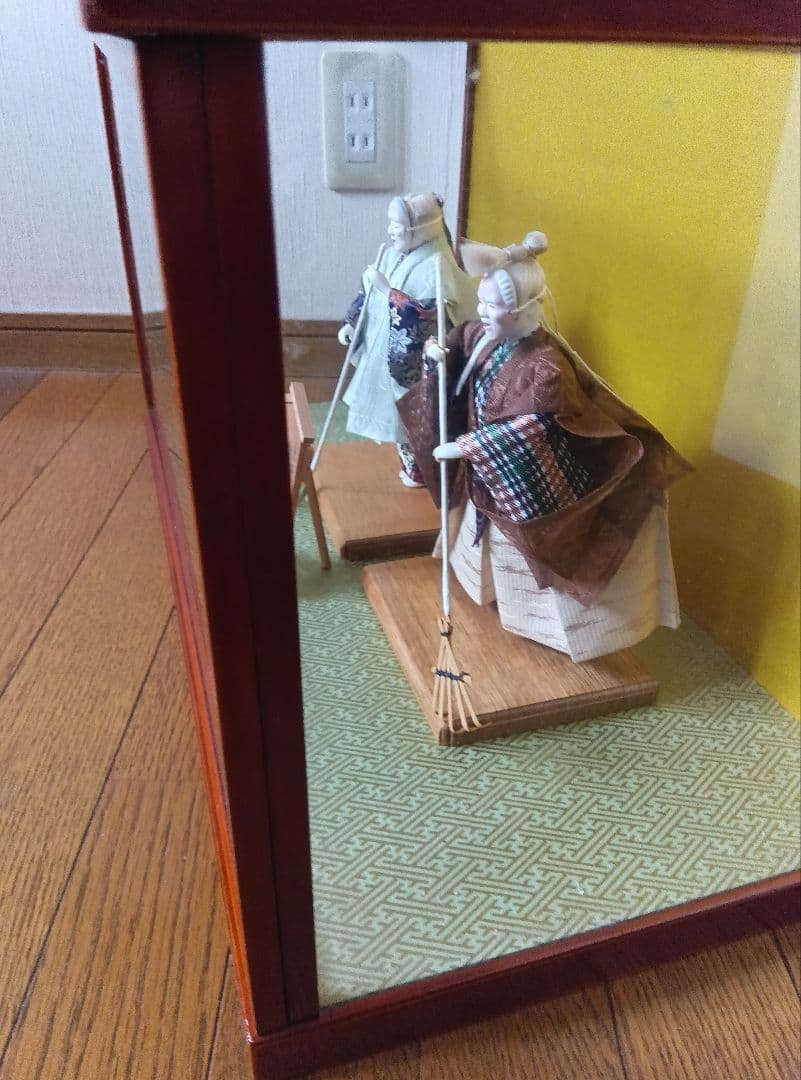 【京都島津】日本人形ガラスケース付き豊玉作浮世人形