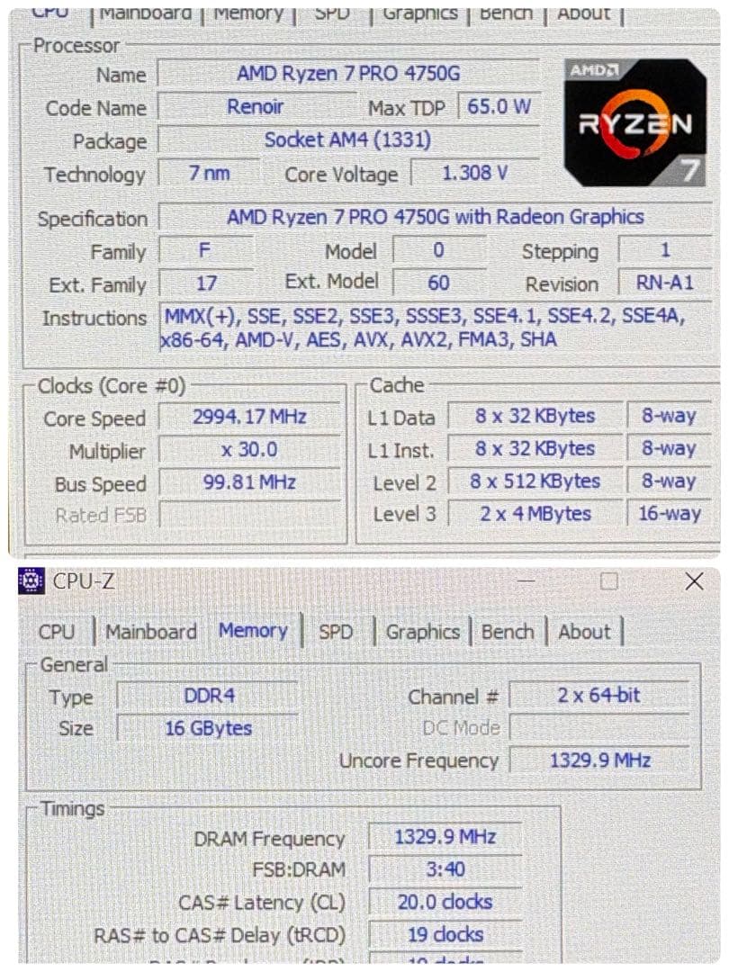 ミニ PC /Ryzen7 pro 4750G/RAM 16GB/SSD256G
