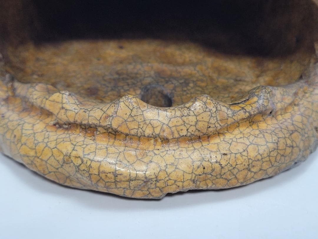 瀬戸焼 鮟鱇掛 あんこう掛 花入 唐物 島物 幅約21.9 cm