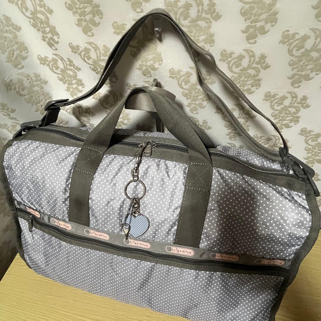 極美品☆LESPORTSACレスポートサック2wayボストンバッグ特大ドット柄