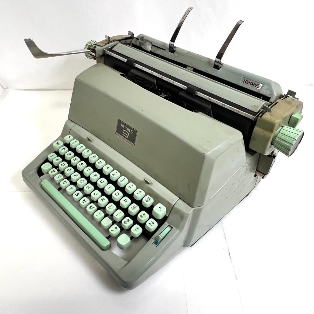 タイプライター　Hermes 9 、動作確認済み、スイス製、1960年代、レトロ