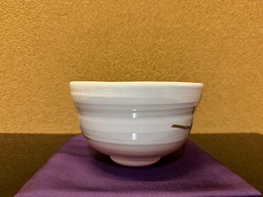 京焼　中村能久　色絵紫陽花之図　茶碗　共箱