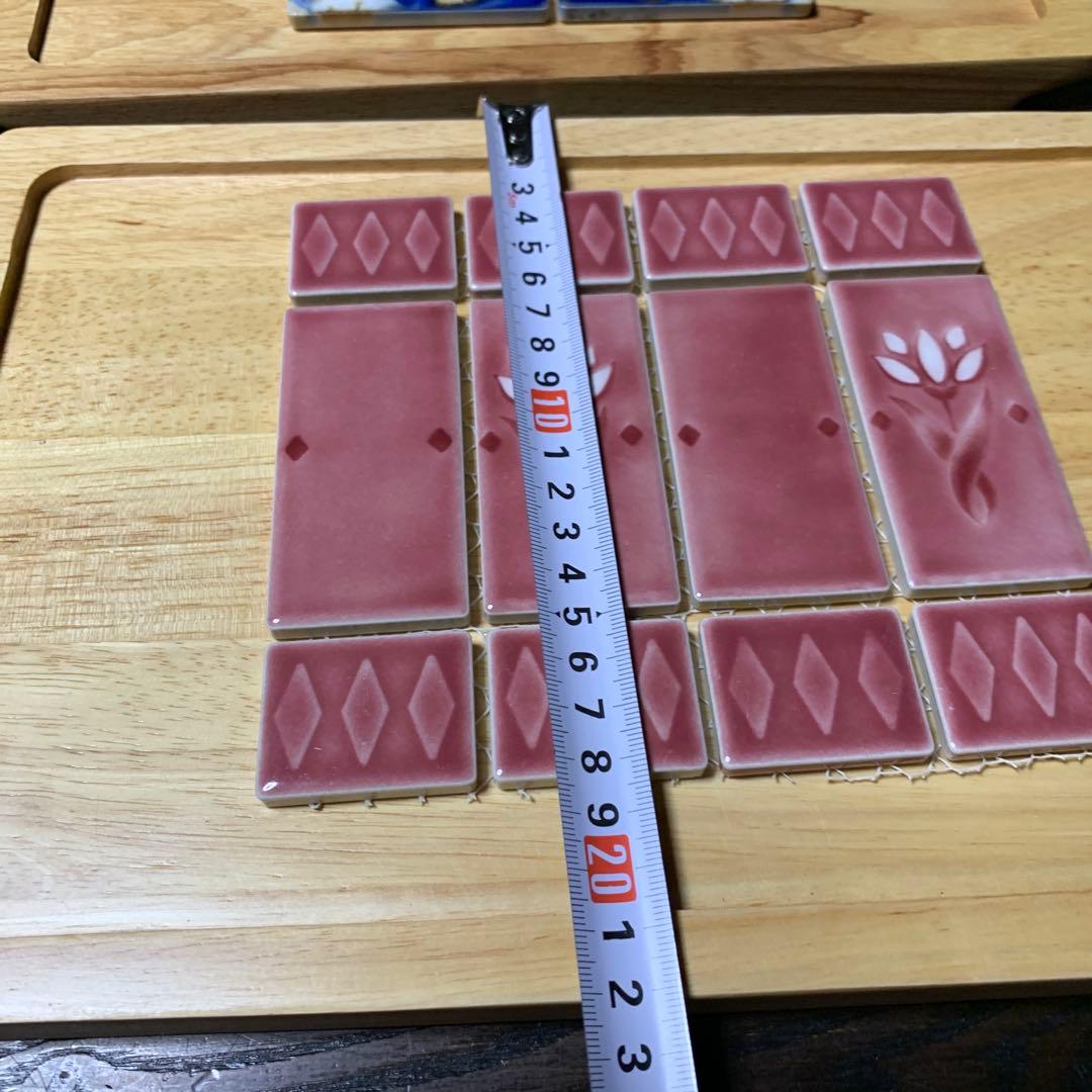 タイル　木製トレー　ハンドメイドに