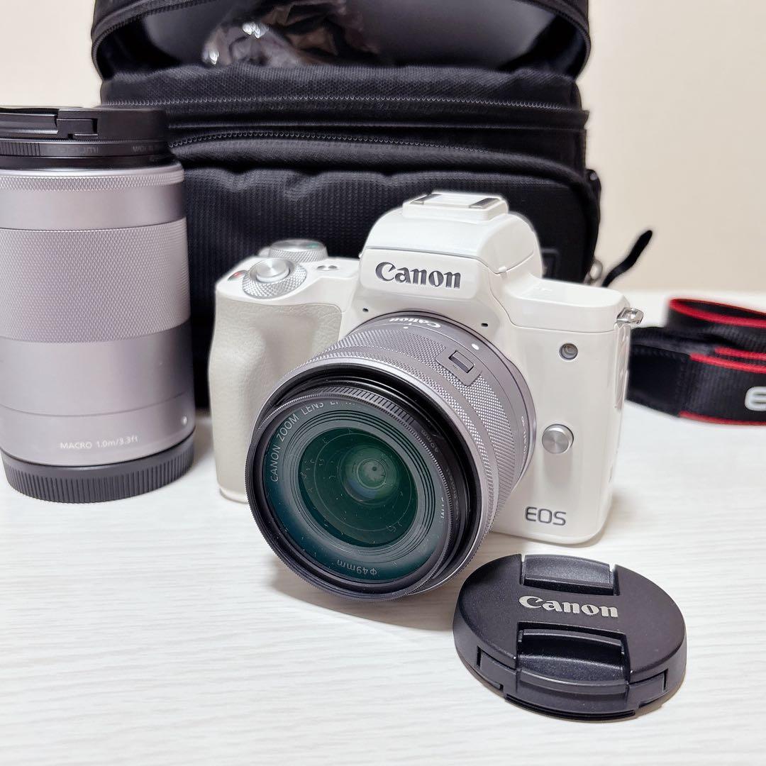 Canon EOS Kiss M ダブルズームキット ホワイト セット