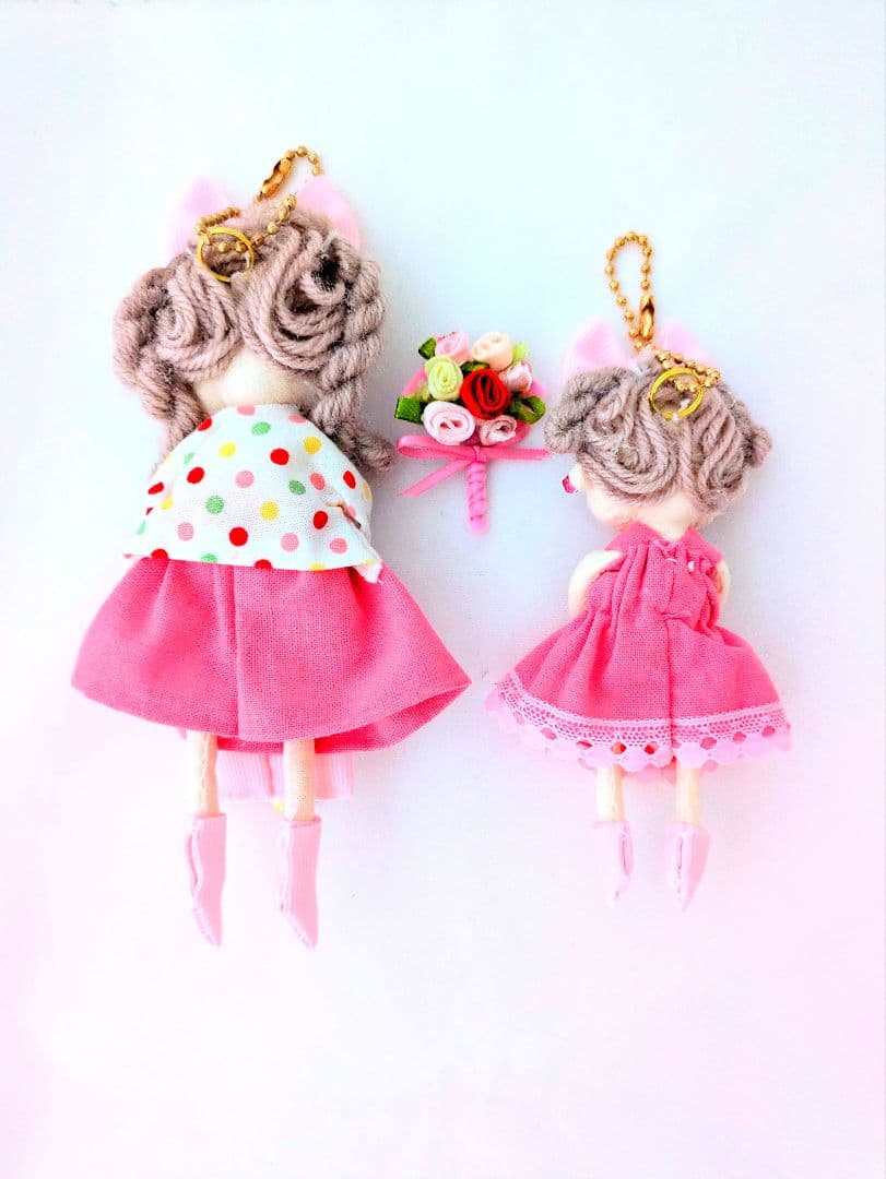 ハンドメイド ❋親子ドールチャーム ❋バッグチャーム ❋お人形