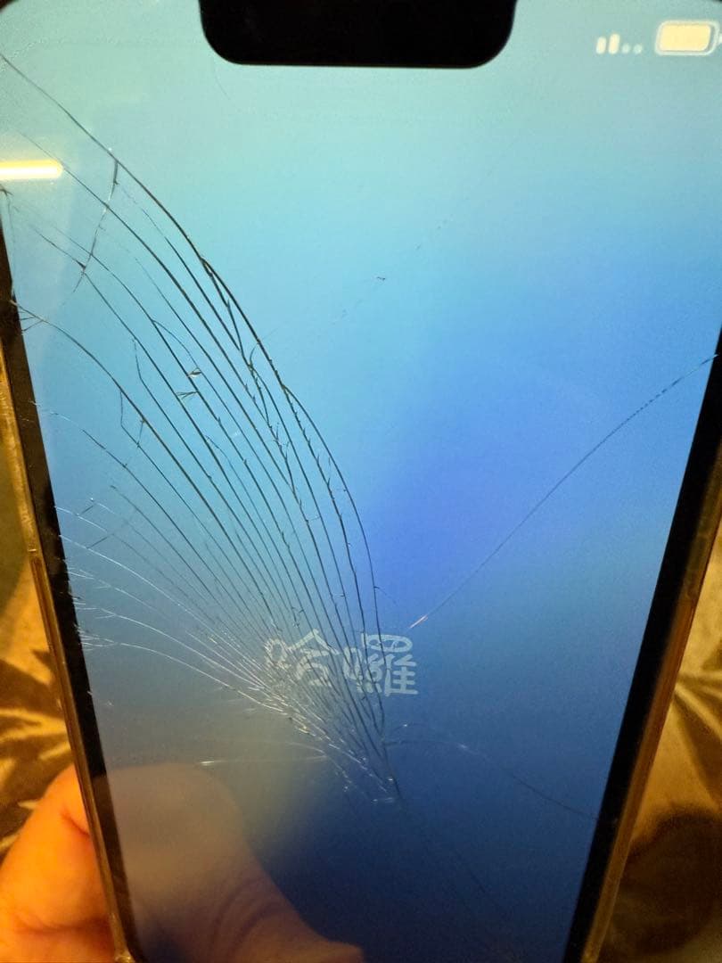 iPhone 13 Pro Max 画面ひび割れ ケース付き