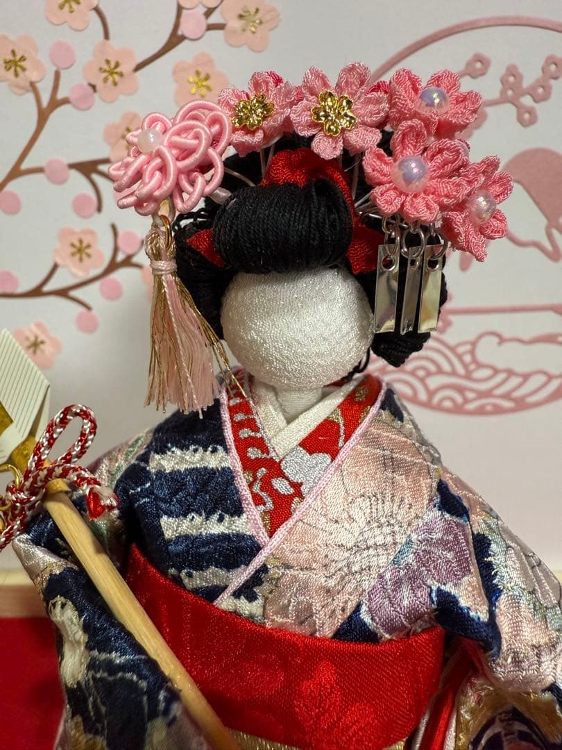 初春　舞妓さん　創作ちりめん人形　ちりめん人形　衣装人形