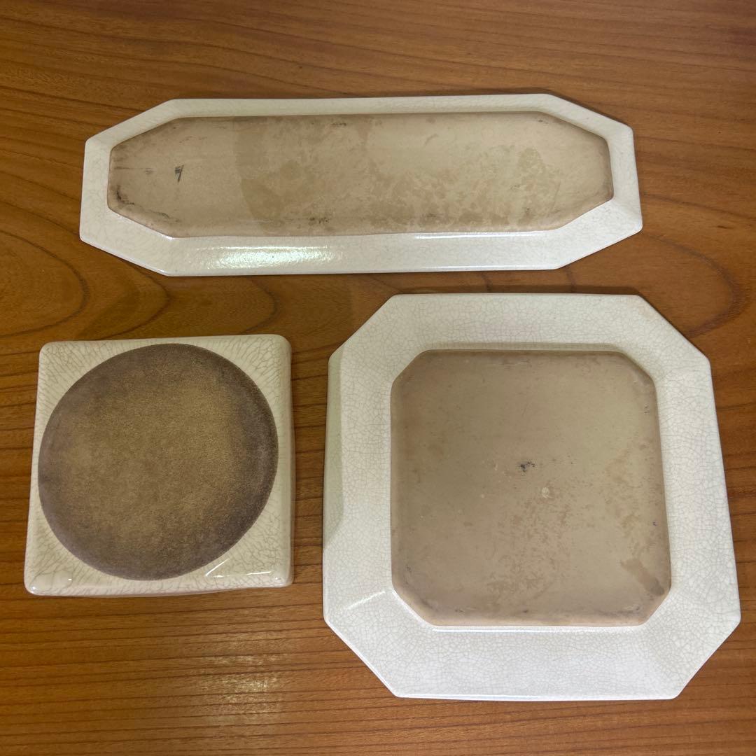 【美品】棚橋祐介　長々八角皿　四角皿　四角鉢　貫入　3点セット