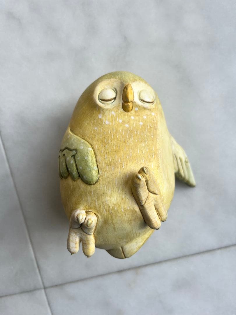 植野のぞみ作　鳥の置物　オブジェ　幼子のみる夢