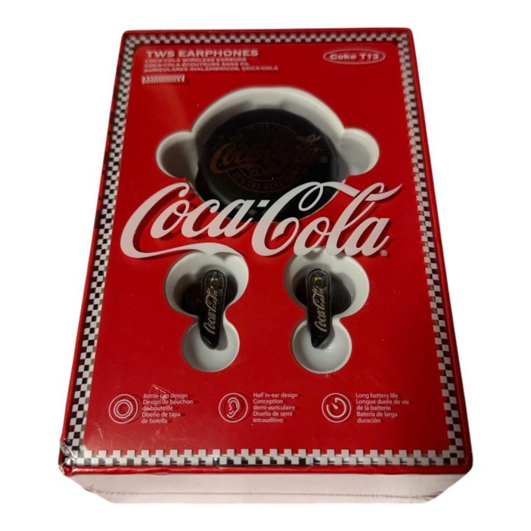 コカ・コーラ Coca-Cola ボトルキャップ型 ワイヤレスイヤホン【黒】