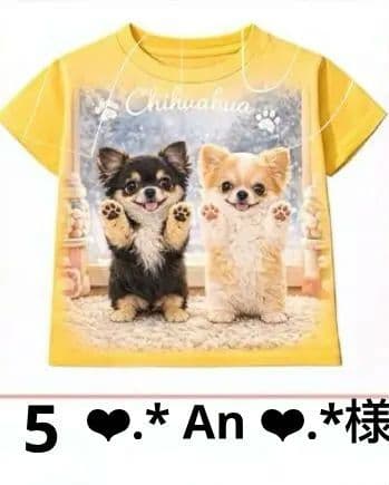 オーダーページ　ハンカチ　チワワTシャツ柄　ハンドメイド2/6